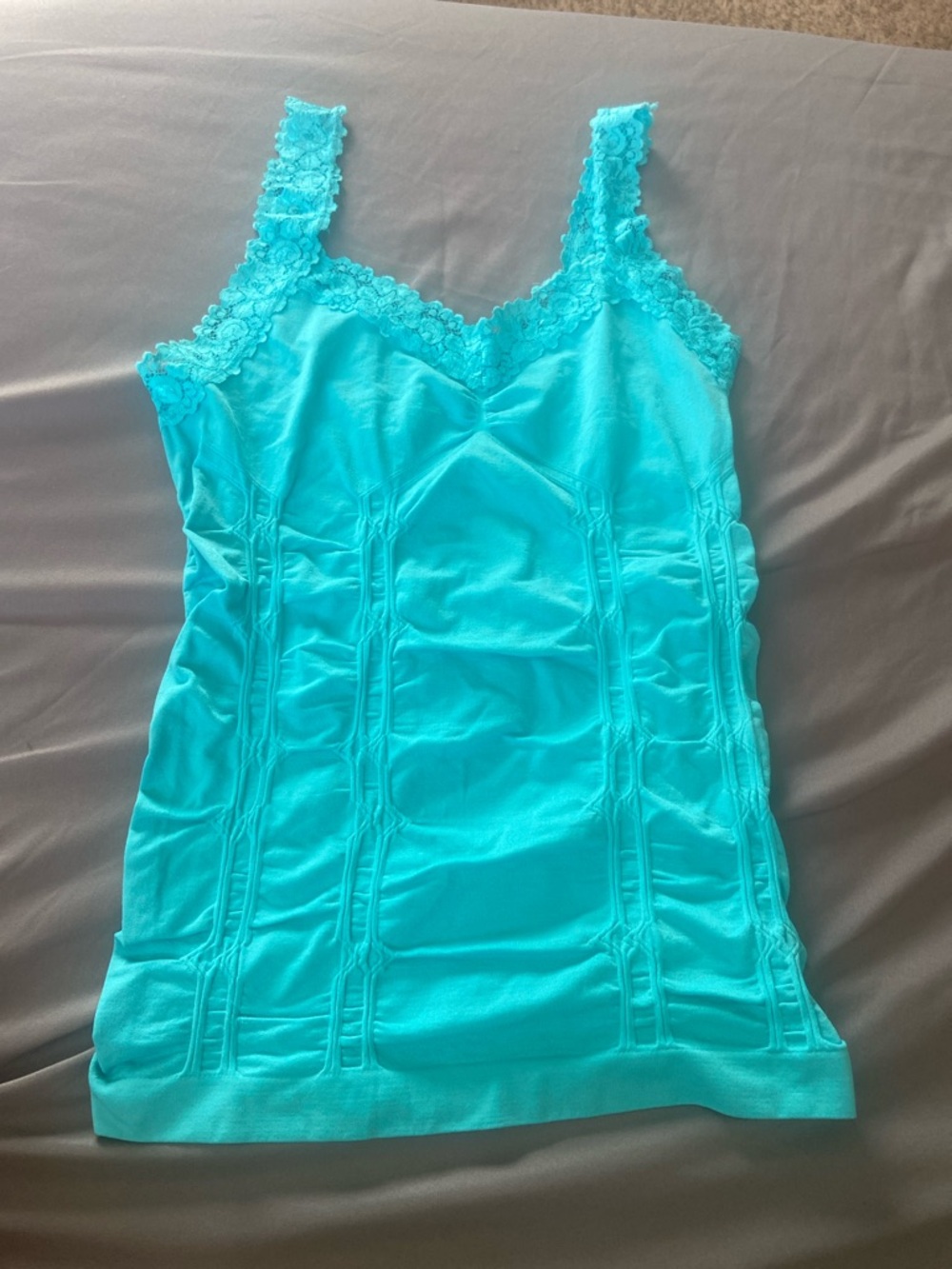Lace-Trim Turquoise Camisole Top